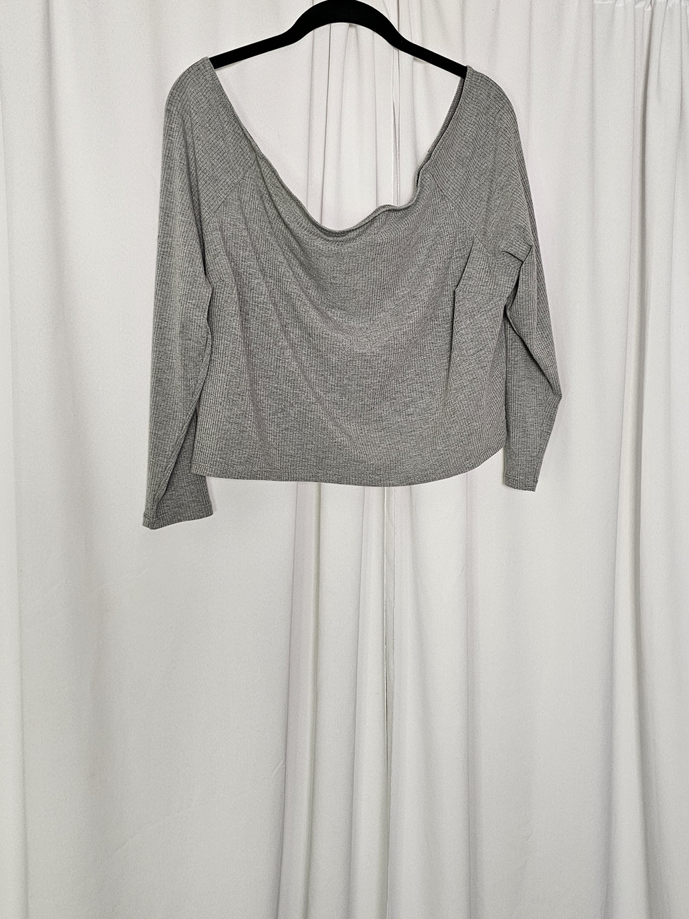 Fashion to Figure Light Gray Off-Shoulder Midi Skirt Set - Picture 6 of 8